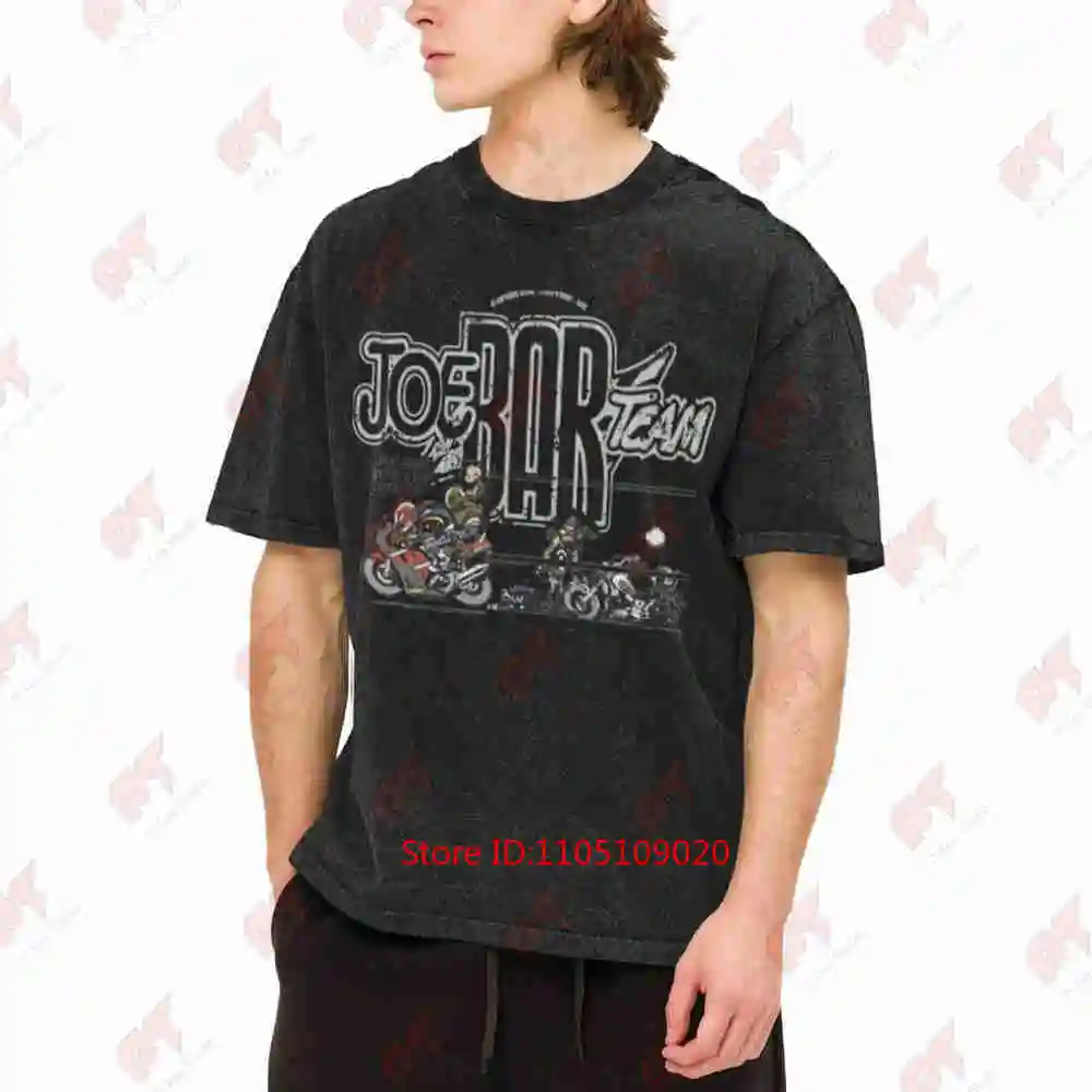 Joe Bar Team Motorcycle Vintage Washed Tee Pure Cotton T-Shirt