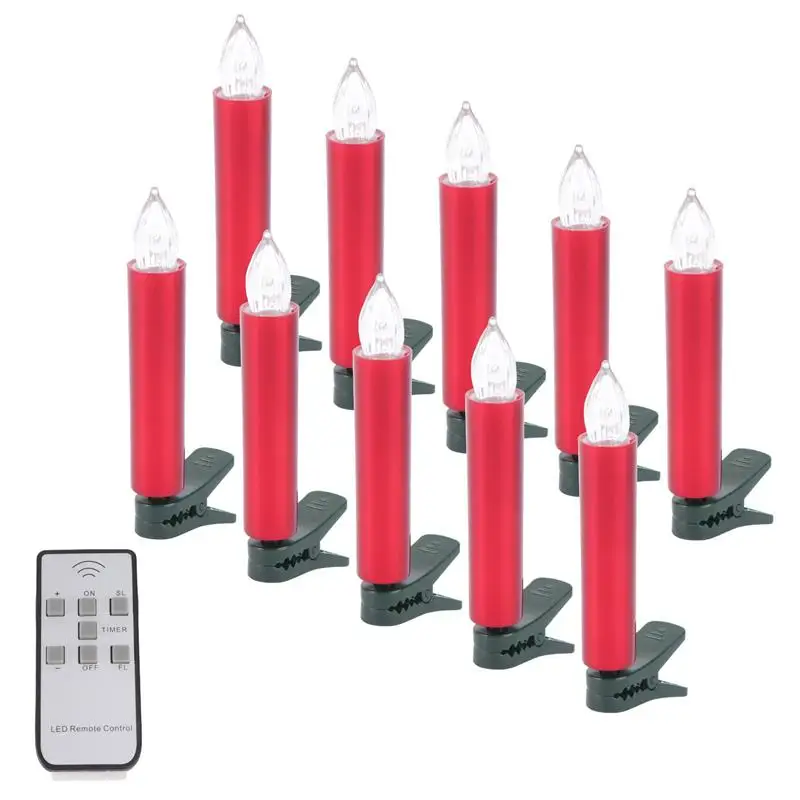 Lampada elettronica per decorazioni per feste di Natale Candele coniche in plastica con telecomando per albero a LED