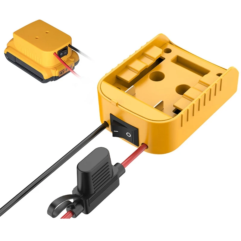 Adaptateur de roues d'alimentation pour Dewalt, batterie au lithium, bricolage, interrupteur marche/arrêt, fusible pour jouets de voiture RC, durable, 18V, 20V