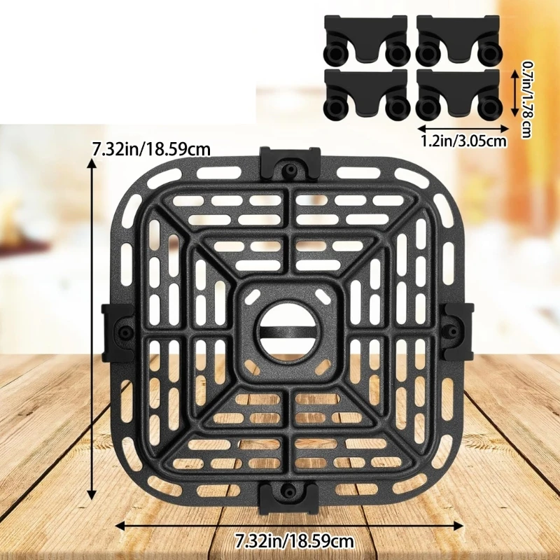 7.3 Inch Square Tray 4QT Air Fryer Replacement Grill Plate Pans Nonstick Suitable For Healthier Cooking Pizza Vegetables