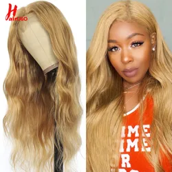 Parrucche con chiusura in pizzo biondo miele 4x4 27 # parrucche per capelli umani con chiusura in pizzo con onda del corpo parrucche trasparenti in pizzo Pre pizzicate spedizione veloce