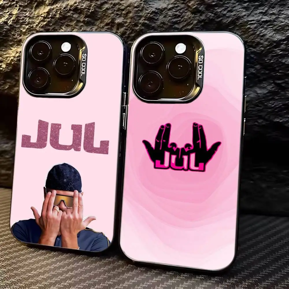 

Rapper JuL C-C'est Pas Des Lol Phone Case For iPhone 17,16,15,14,13,12,11 Plus,Pro Max,XS,Colored Silver Plated Inside Cover