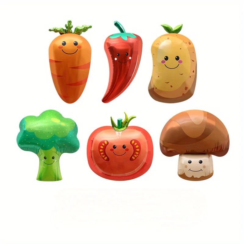 

Vegetable aluminum foil balloons，chili peppers, potatoes, carrots, mushrooms balloons, cute cartoon balloons