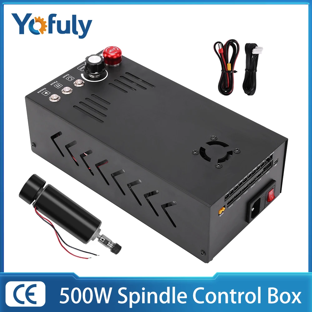 Yofuly-caja de Control integrada de husillo CNC de 500W, herramientas de caja de Control sin conexión con puerto USB para fresadora de grabado láser