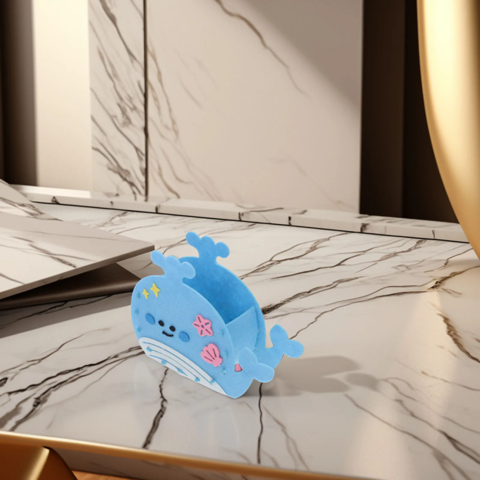 

Whale Pen Holder Felt Pencil Desktop Stationery Organizer Storage Bins Diy Funny