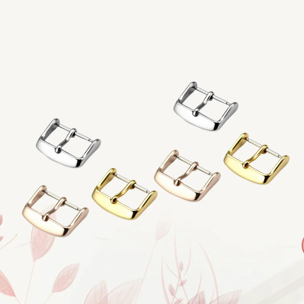

6Pcs Watch Band Clasp 316L Stainless Steel Strong Secure Fit for Most Straps Smooth Lightweight Simple Design Electroplated