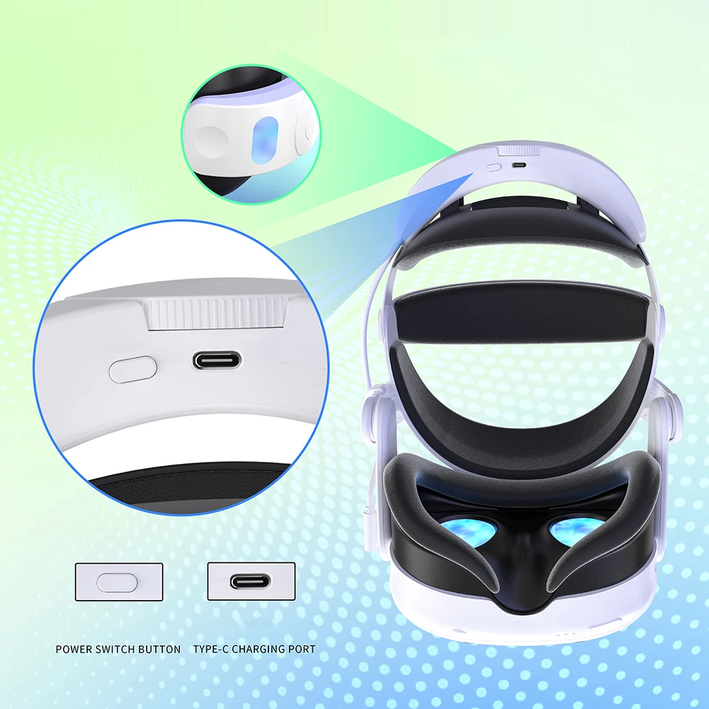 Head Strap 10000mAh Battery For Meta Quest 3/Quest 3S VR Headset Elite Strap Replacement Improve ComfortElite Strap Accessories