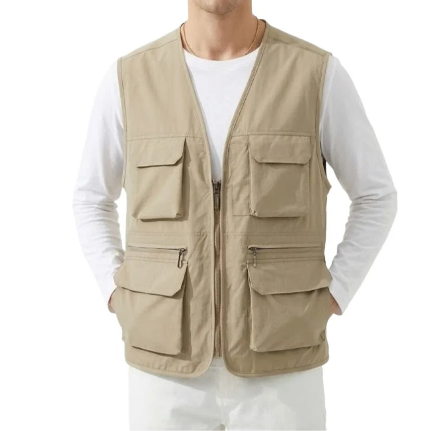 

Men's Multipocket Quick Dry Mesh Fishing Vests Outdoor Tactical Vest Hiking Hunting Casual Fisherman Vest Solid Sleeveless Coats