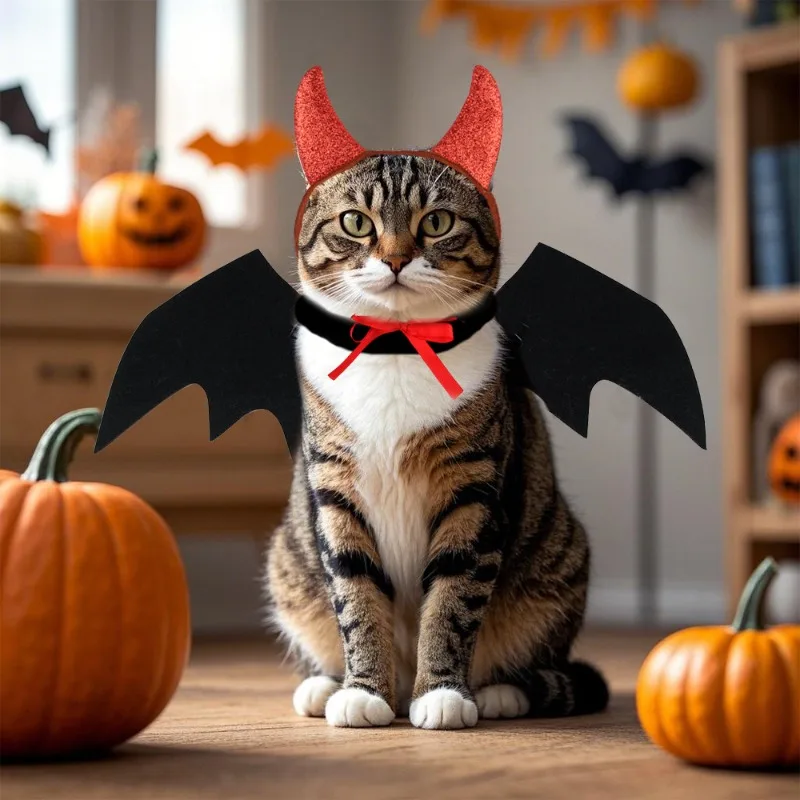 

Halloween Ghost Festival decoration pet little devil horn decoration headdress funny accessories pet accessories head hoop