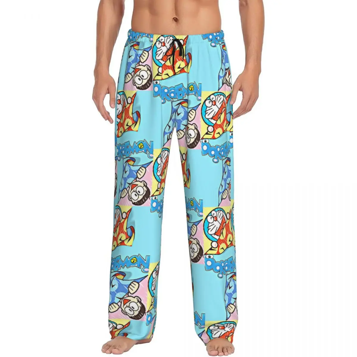 

Custom Printed Men D-Doraemons Cartoon Pajama Pants Sleepwear Sleep Lounge Bottoms with Pockets