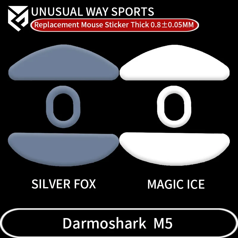 UnusualWaySports Mouse Skates Feet Darmoshark M5 Cambered Surface PTFE Anti Collapse Magic Ice Pink Black Silver Fox