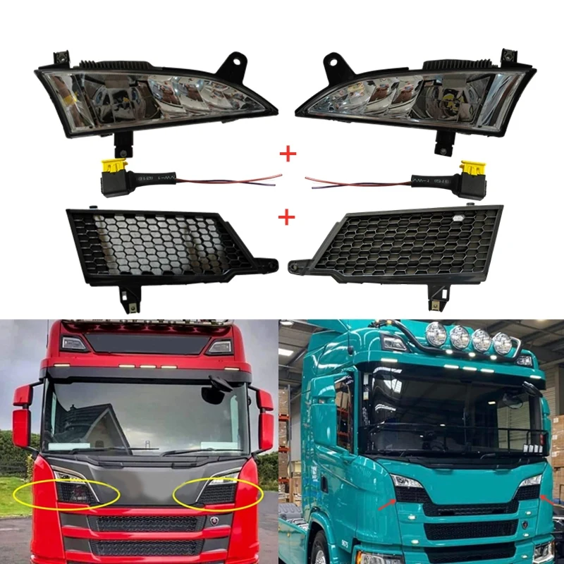 Fog Lamp For Scania P Series G Seriestruck 24V LED Light 2659167 2659166 With Cover Panel 2307654 2307660 +2 Plugs