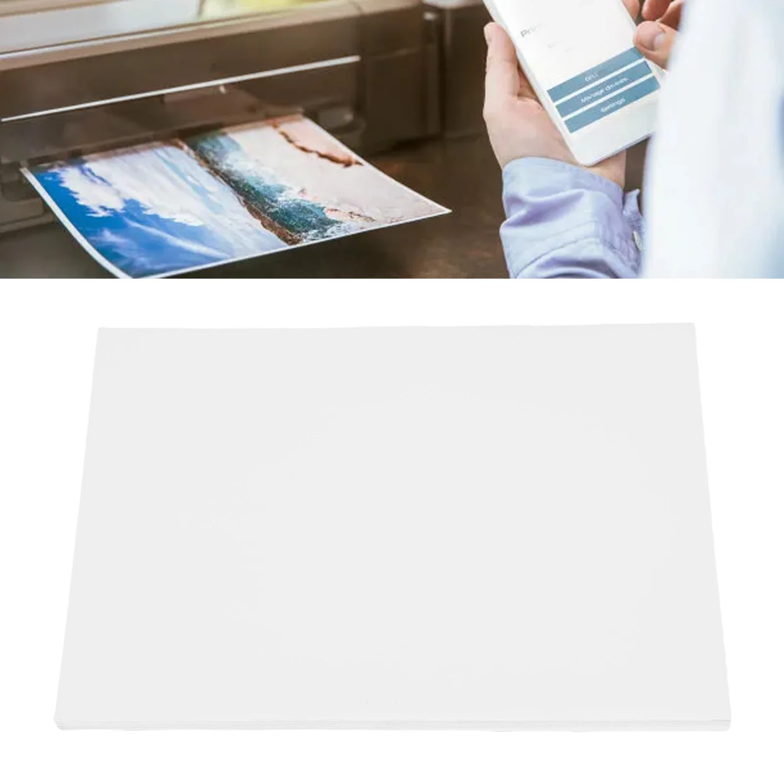 100 قطعة من ورق الملصقات (8.3 × 11.7 بوصة) طابعة نافثة للحبر قابلة للطباعة ملصقات ذاتية اللصق بيضاء لزجة ورق لاصق فني #6