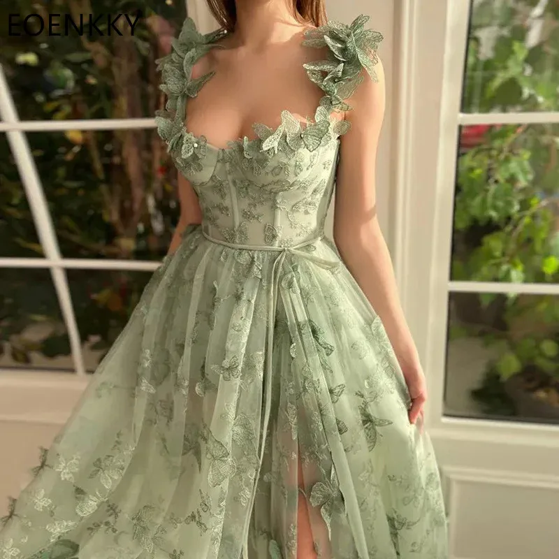 Customized 3D Butterfly Lace Prom Dress A-line Wedding Party Dress Formal Long Evening Dress For Women vestidos d e graduación