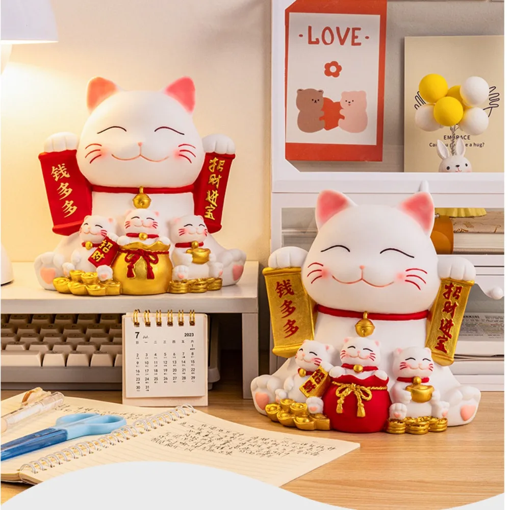 Réservoir d'épargne chat porte-bonheur, tirelire décorative, ornements de chat ouvrable, bon symbolisme, dessin animé, tirelire, décor cadeau