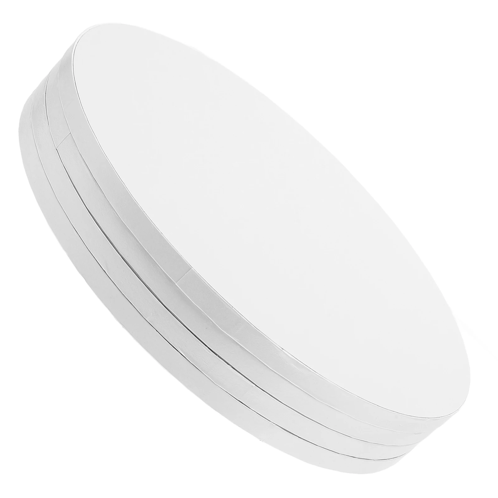 

4 Pcs White Round Cake Drums 12 Inch Smooth Edge Sturdy Paperboard Material Safe Display Cake Board Trays