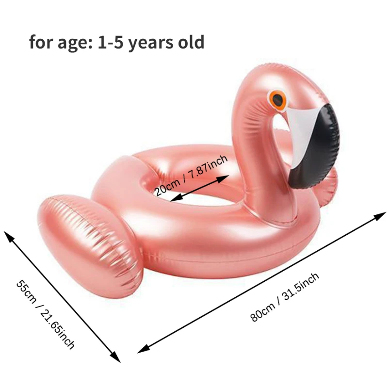 Swimming Pool Pink Flamingo Floats for Kids Inflatable Swim Ring Water Raft Summer Beach Outdoor Children Infant Bath Toys