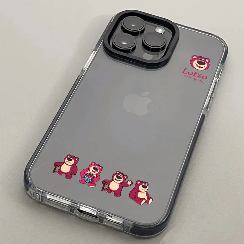 Disney Lotso Happy Phone Case For iPhone 15 14 Pro Max 13 12 11 Pro XS Max XR 7 8 15 Plus MINI Y2K Soft Cute Back Cover