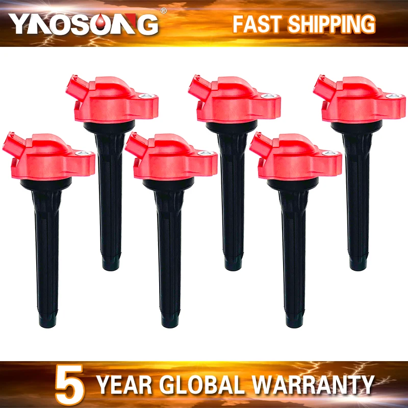 4/6 Ignition Coil Pack for Toyota Sienna Camry Highlander 2017-2018 3.5L 90919-A2013 90919-T2011 90919-T2010 90919-02280 UF828