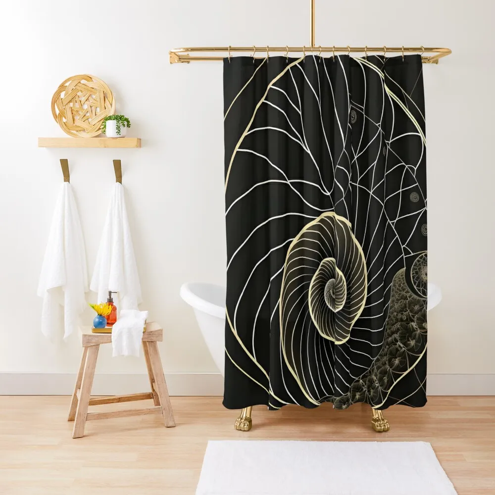 

Golden Ratio Sacred Fibonacci Spiral Shower Curtain Cover Shower For Bathroom Curtain