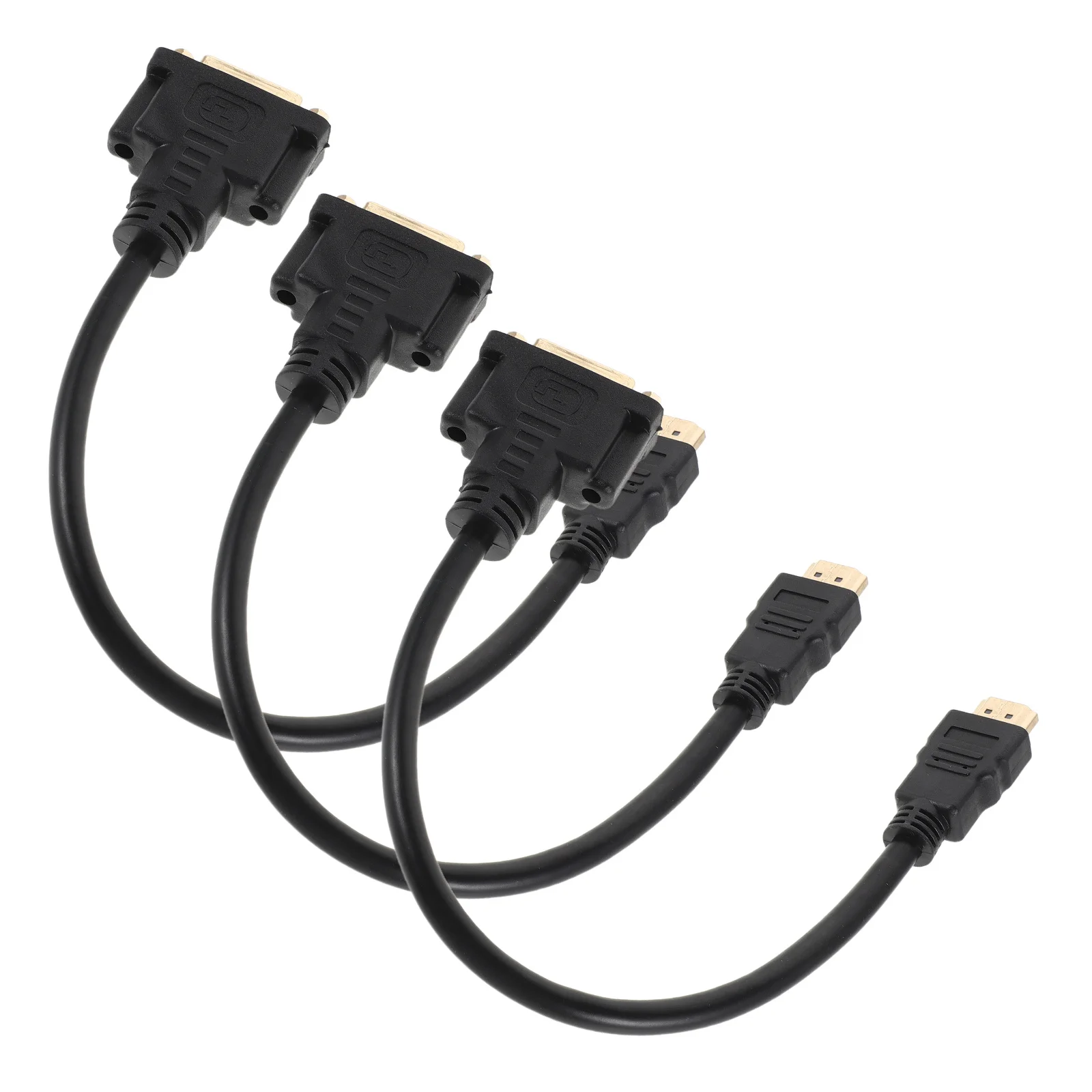

3pcs To Dvi Adapter Cable 1Ft High-Definition Video Converter Cord Bi-Directional Male To Female For Laptop Projector
