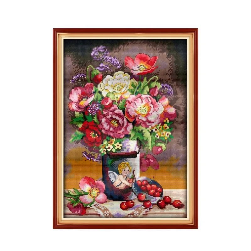 

Cross stitch thread embroidery flower DIY embroidery material package