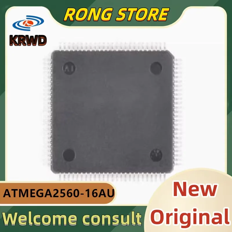 2PCS 16AU-TW New and Original Chip IC ATMEGA2560-16AU ATMEGA2560 TQFP-100 8-bit microcontroller 256K flash memory 5V