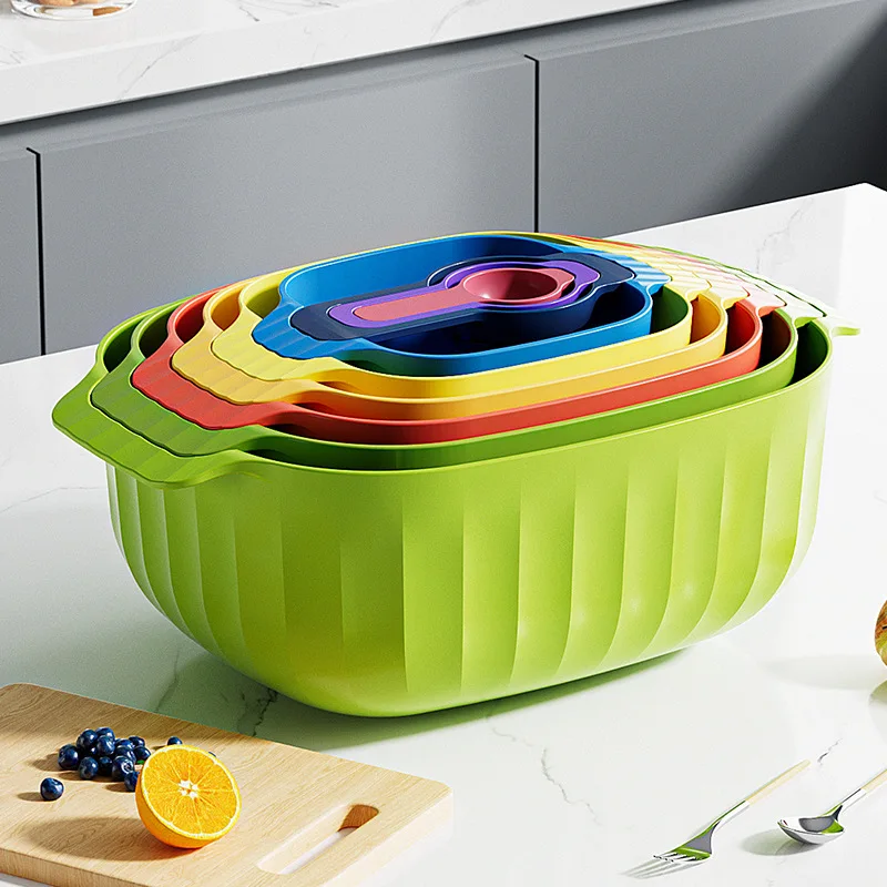 Home Storage Drain Basket Kitchen Utensils Fruit and Vegetable Cleaning Basket 9 Sizes Complete Kitchen Drain Basket
