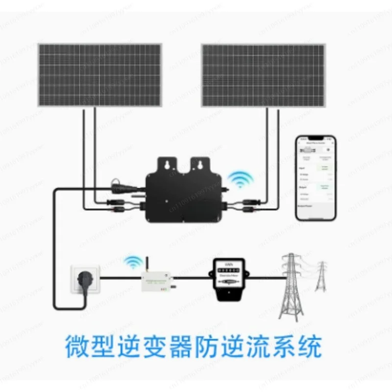 800W PV Micro Inverter Anti‑Reverse‑Current Zero‑Export Function APP WiFi Control Grid‑Tied Solar Inverter