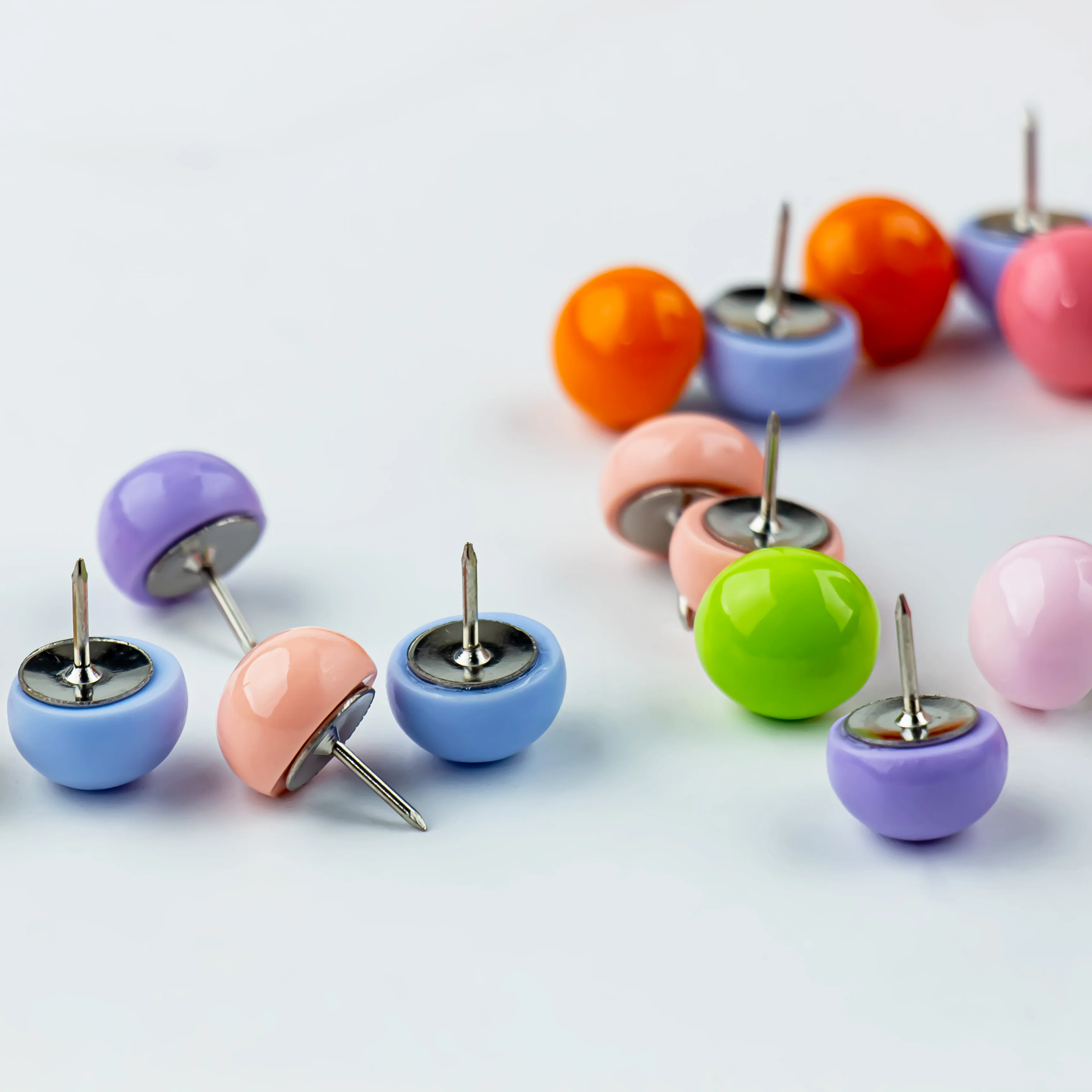 Colorful Round Head Push Pins Mixed Color Thumb Tacks Multisize Drawing Pins for Cork Board Photo Wall Office School DIY Decor