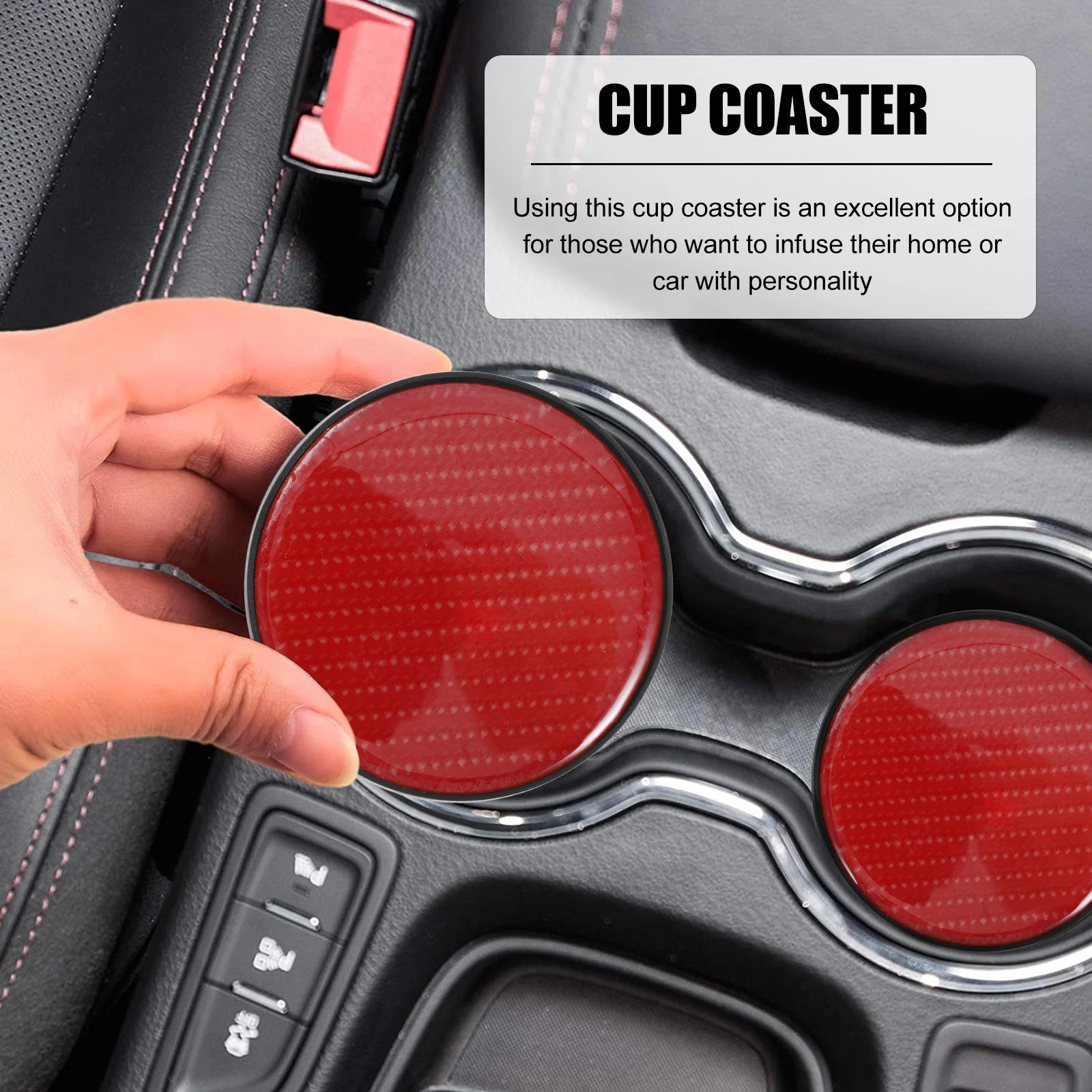 

Round Car Coaster Stylish Decorative Practical Safe Long Term Use Unique Pattern Design Cup Coaster Cup Holder for Car