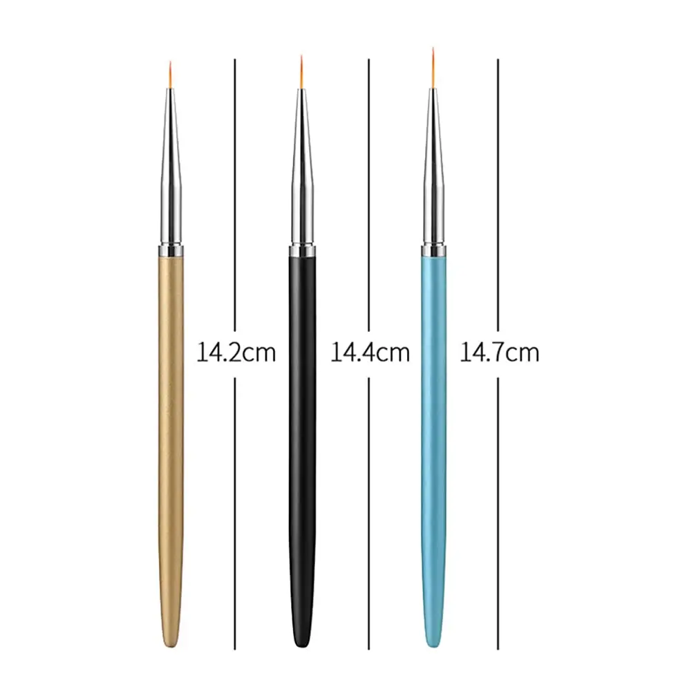 YIKOOLIN 3Pcs French Stripe Nail Art Ultra-thin Painting Brush Set 3D Tips Line DIY Drawing Pen UV Gel Brushes Manicure Tool