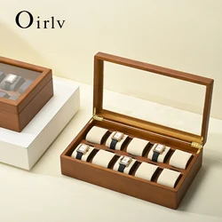 Oirlv 10-Slots Watch Box Wooden Jewelry Organizer Box Watch Organizer Large Multifunctional Watch Display Case Watch Storage Box