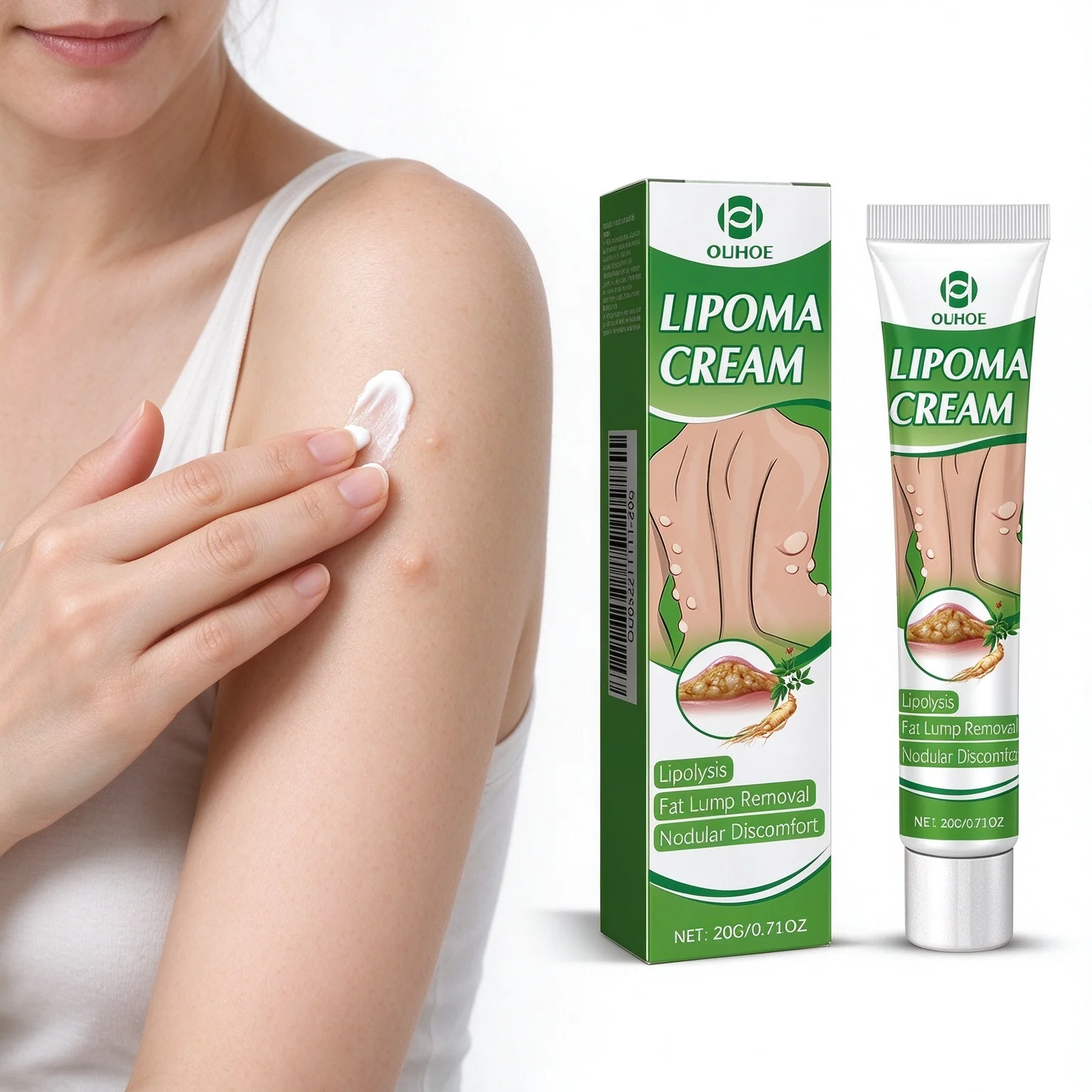 OUHOE Lipoma Cream 20g Herbal Extract Fat Lump Relief Cream Subcutaneous Nodular Discomfort Body Skin Care Ointment