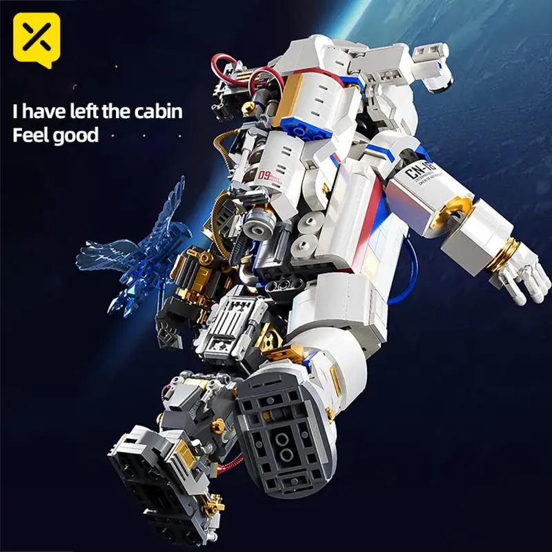 Building Blocks Mechanical Aerospace Astronaut Space Detect Assemble Bricks Toys Desk Decoration Gift for Children Toys Boy Kids