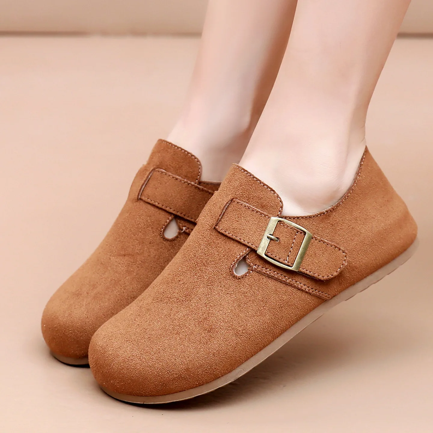 

Women's Spring Shoes Retro Comfortable Casual One Step Shoes Soft soled Versatile Thick soled Single Shoes