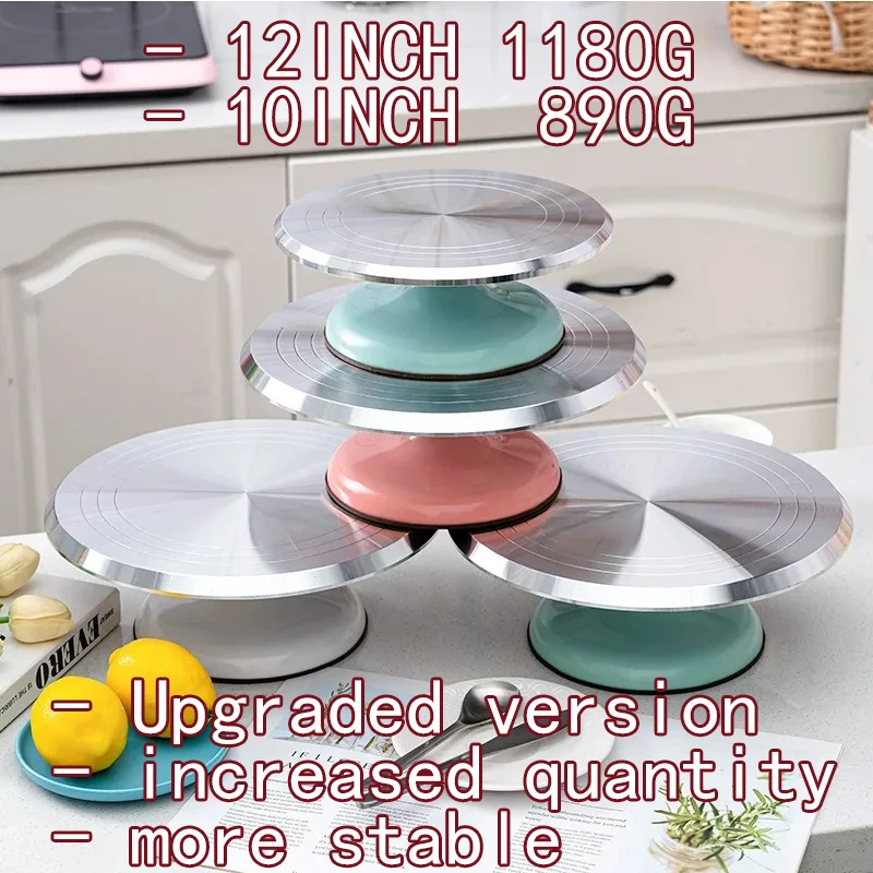 

10-12 INCH Baking Tools Aluminum Alloy Birthday Cake Turntable Plastic Ceramic Turntable Glass Turntable Flower Mounting Table