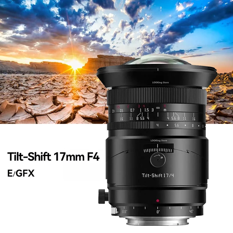 TTArtisan 17mm F4 Tilt-Shift  ASPH Full Frame Manual Prime Ultra-Wide-Angle Camera Lens for Sony E Fuji GFX Mount Cameras