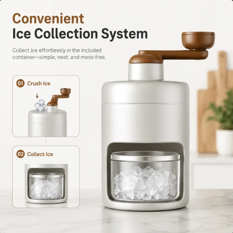 Máquina Trituradora de Hielo Portátil con Molde y Contenedor para Hielo, para el Hogar, Manual, para Hacer Conos de Nieve, Gola de Hielo, Cócteles, Sin BPA