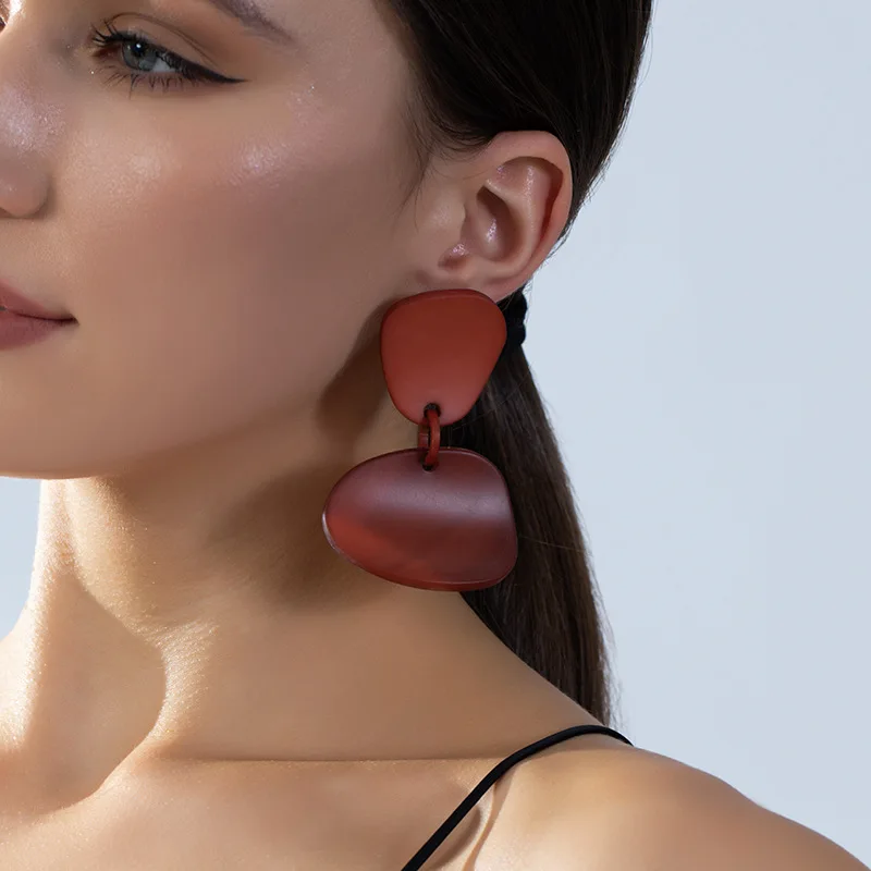 DIY accessories Factory direct supply acrylic geometric earrings for women, handmade light luxury versatile irregular multi-laye