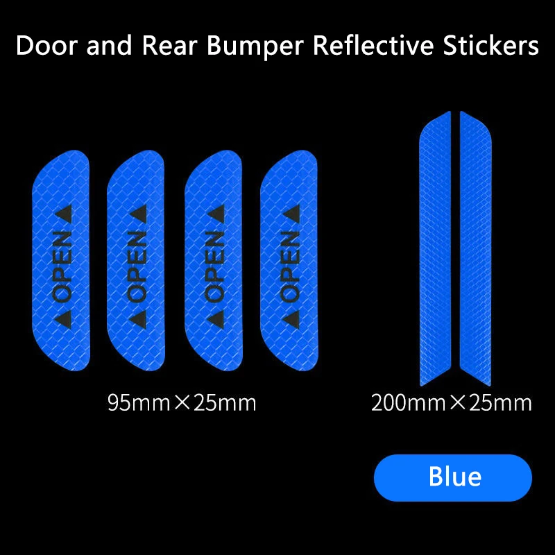 4 pezzi adesivo riflettente per portiera auto nastro adesivo apertura di sicurezza riflettore di avvertimento accessori per auto adesivo riflettente