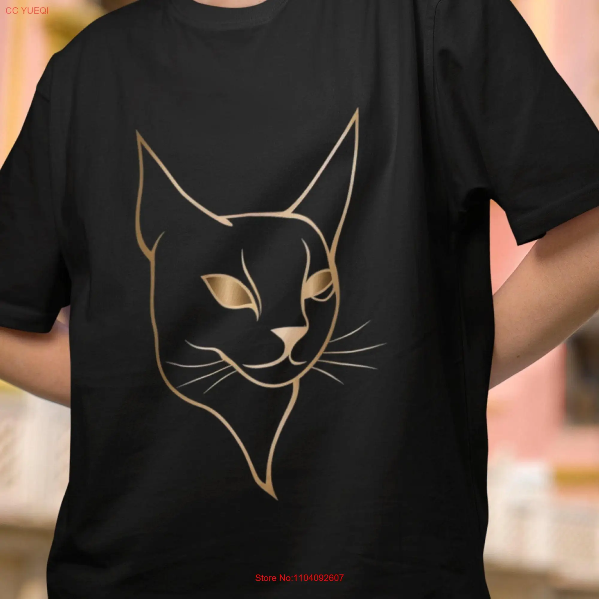 Golden cat t shirt Heavy Cotton lovers Feline elegance Pet mom dad tee Great gift long or short sleeves