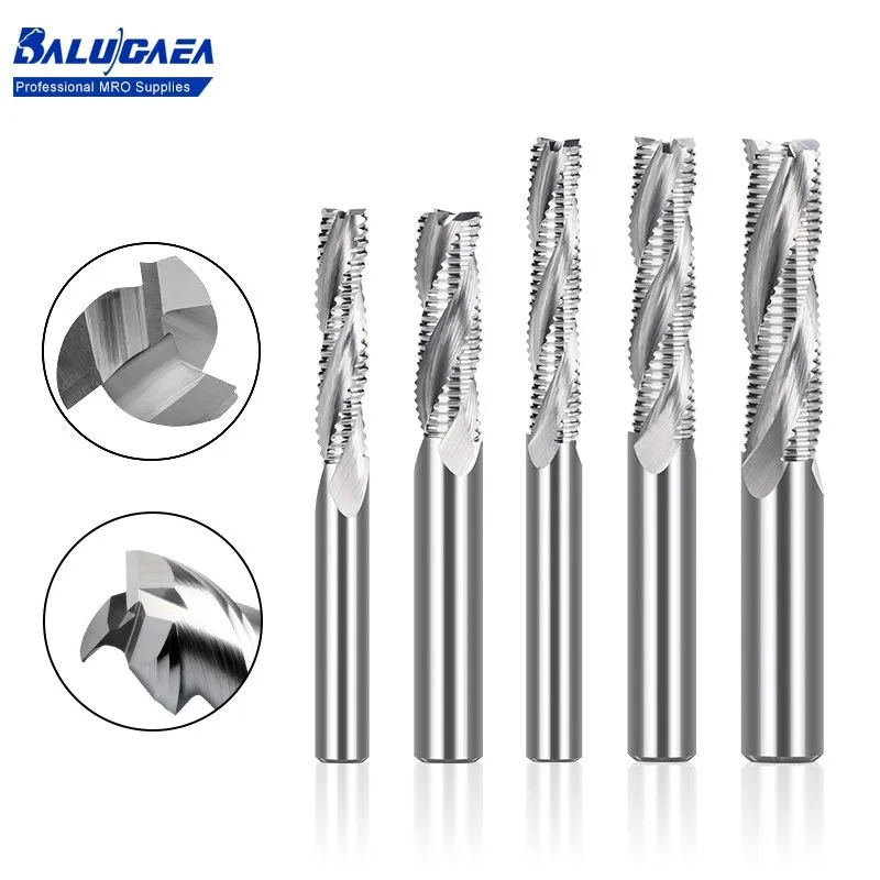 

3 Flute Roughing End Mill HSS End Mill CNC Machine Milling Cutter For Metal Aluminum Cutting Router Bit HSS CNC Thread Cutter