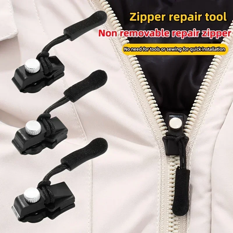 Universal Detachable Metal Zipper Slider Puller Detachable Instant Repair Kit DIY Replacement Lever Locks for Clothing Luggage