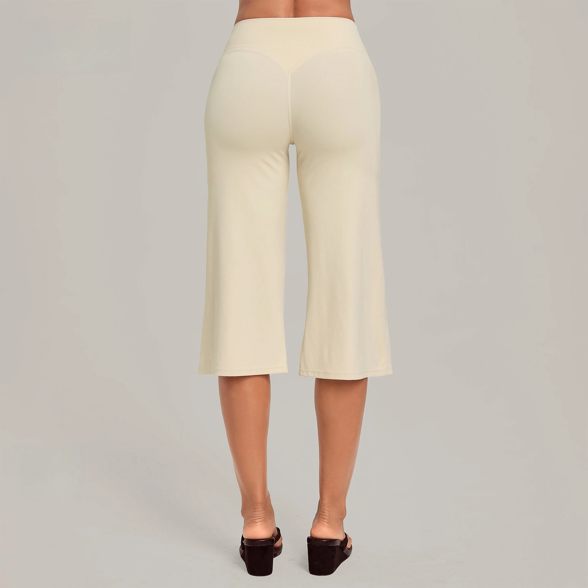 Straight-leg Yoga Calf-length Pants Loose Tummy Control High Waist Hip Lift Quick-drying Running Fitness Women Mid-length Pants