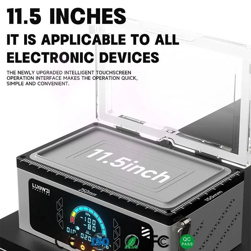 

LCD Screen Vacuum Laminator for 11.5 inch Device All-in-One Flat Curved Bonding Transparent Cover Fast Lamination No Mold Needed