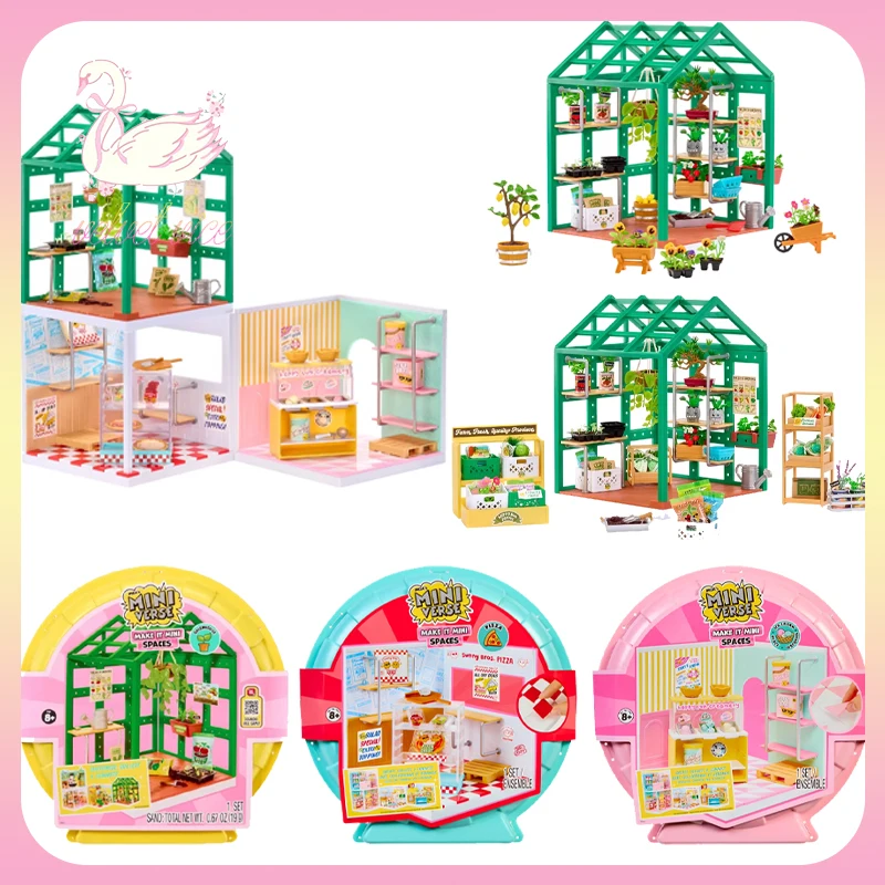 

Original Miniverse Make It Mini Spaces Series Blind Box Green House Ice Cream Pizza Miniature Scene Ornament Toy Birthday Gift