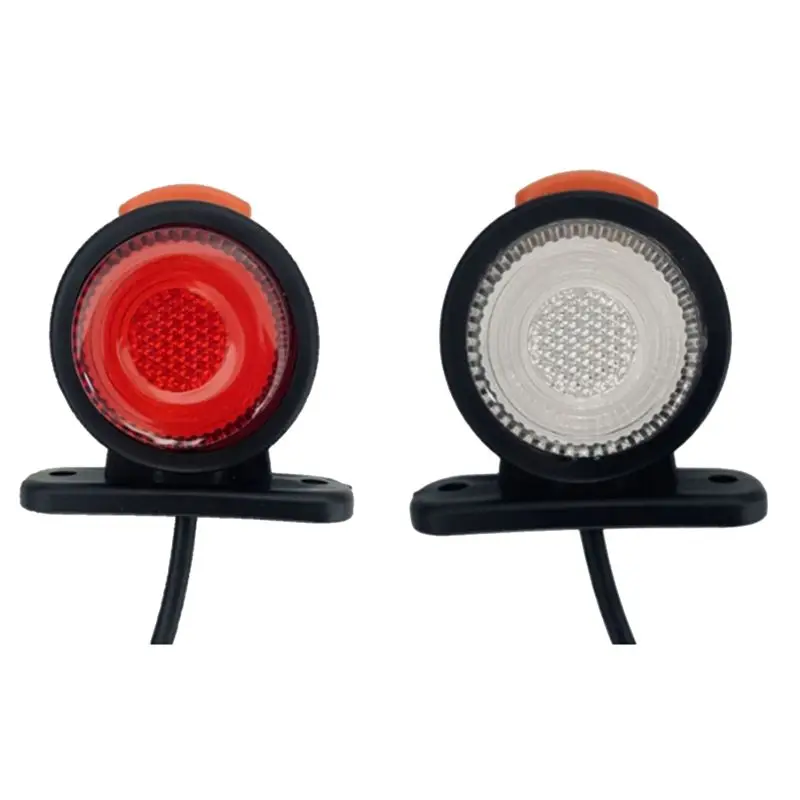 AEF2-2Pcs Car Truck Side Marking Lamp 12/24V LED Indicator Lamp Tail Light Three Sided Lamp Flash Lamp