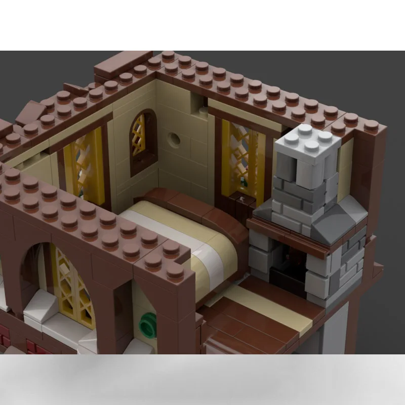 Ensemble de blocs de construction MOC avec des modèles de petites maisons dans le village d'hiver, un ensemble de jouets d'assemblage créatif, un cadeau de vacances, Noël