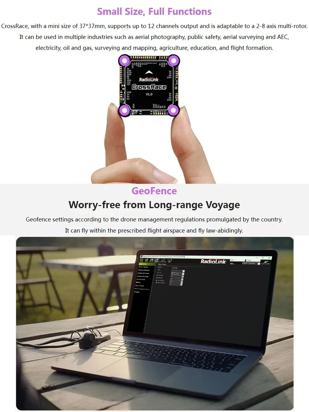 คอนโทรลเลอร์การบิน HobbyFly RC CrossRace 12CH พร้อม OSD และ ESC 4-in-1, แบบเสียบใช้งานได้ทันทีสำหรับมัลติโรเตอร์ FPV 2-8 แกน